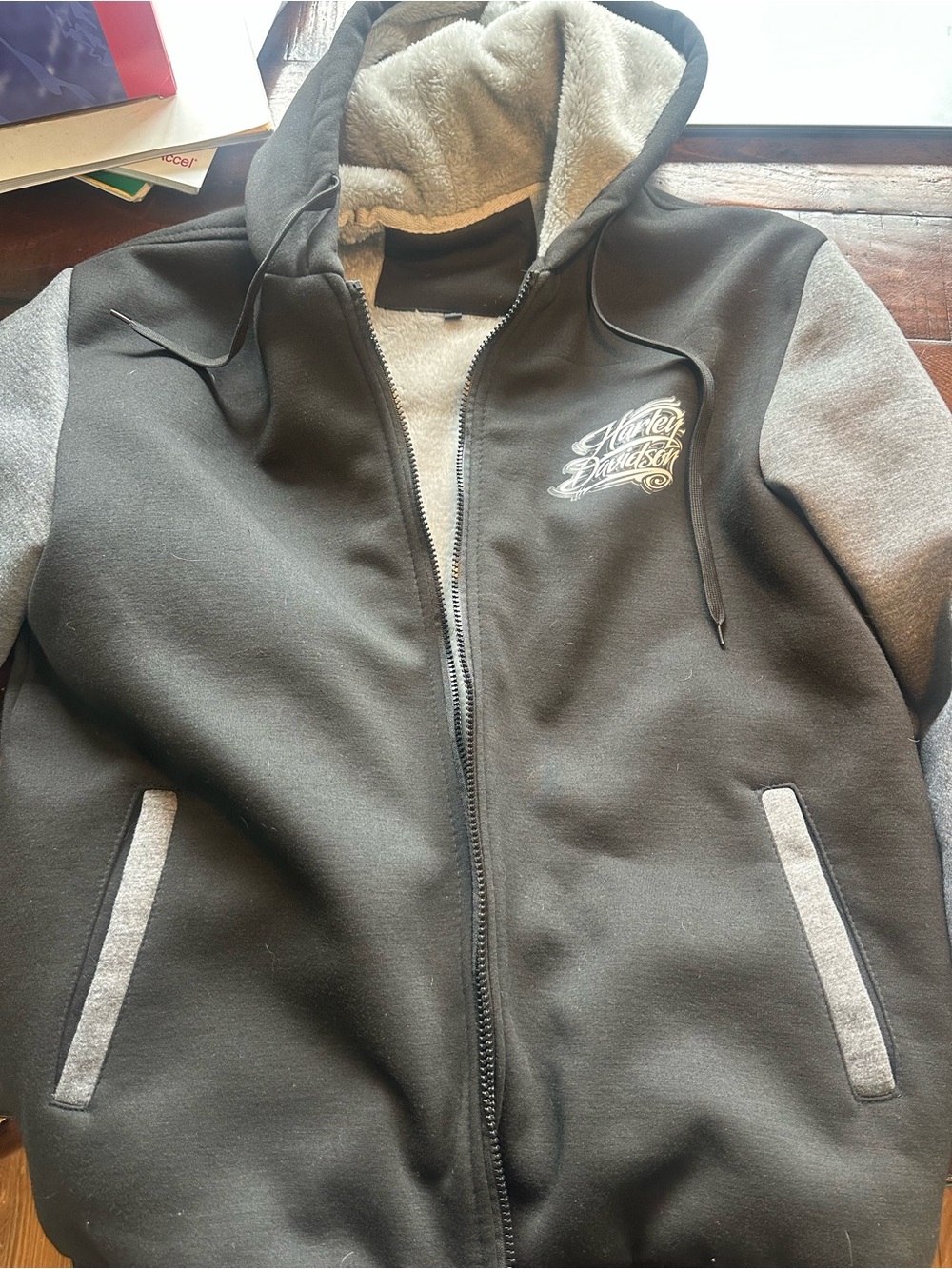 Harley-Davidson Black & Gray Sherpa-Lined Performance Hoodie Jacket